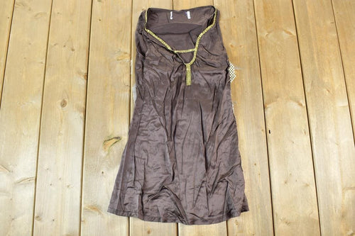 Vintage Y2K Vigos Yellow Gold Studded Mini Dress / Y2k Vintage Bedazzled Tops / Retro Womenswear / Mod Fashion