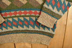 Vintage 1990s Patterned Knitted Crewneck Sweater