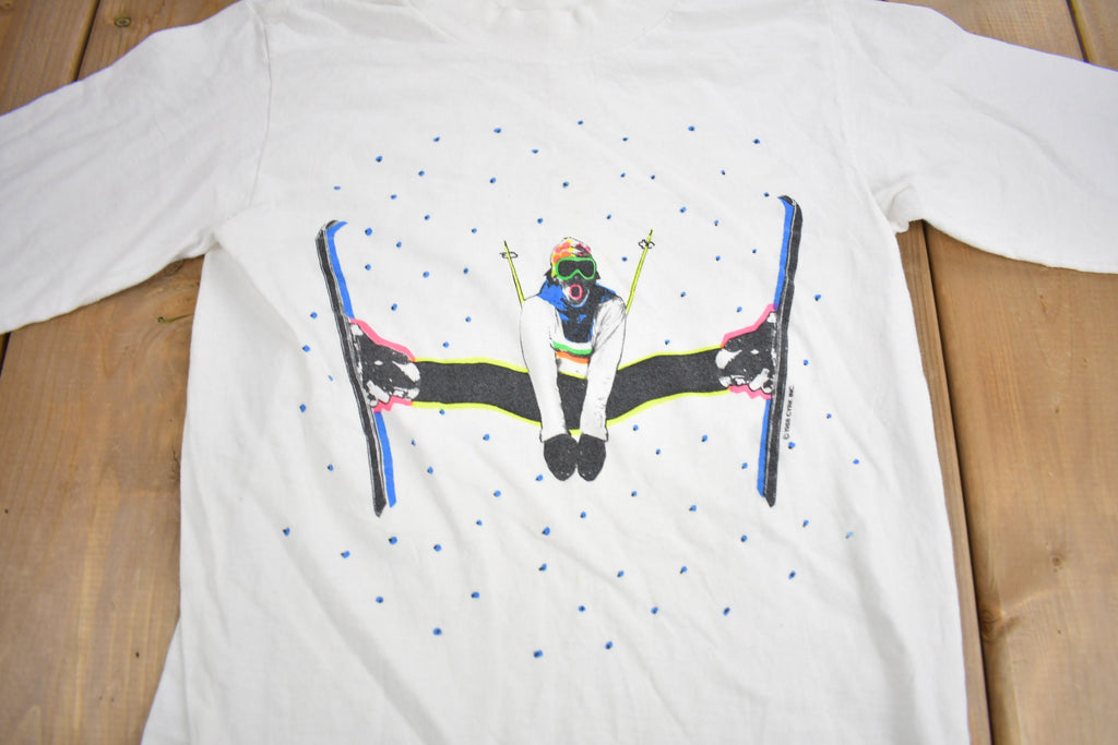 Vintage 1988 Skier Graphic Long Sleeve T Shirt