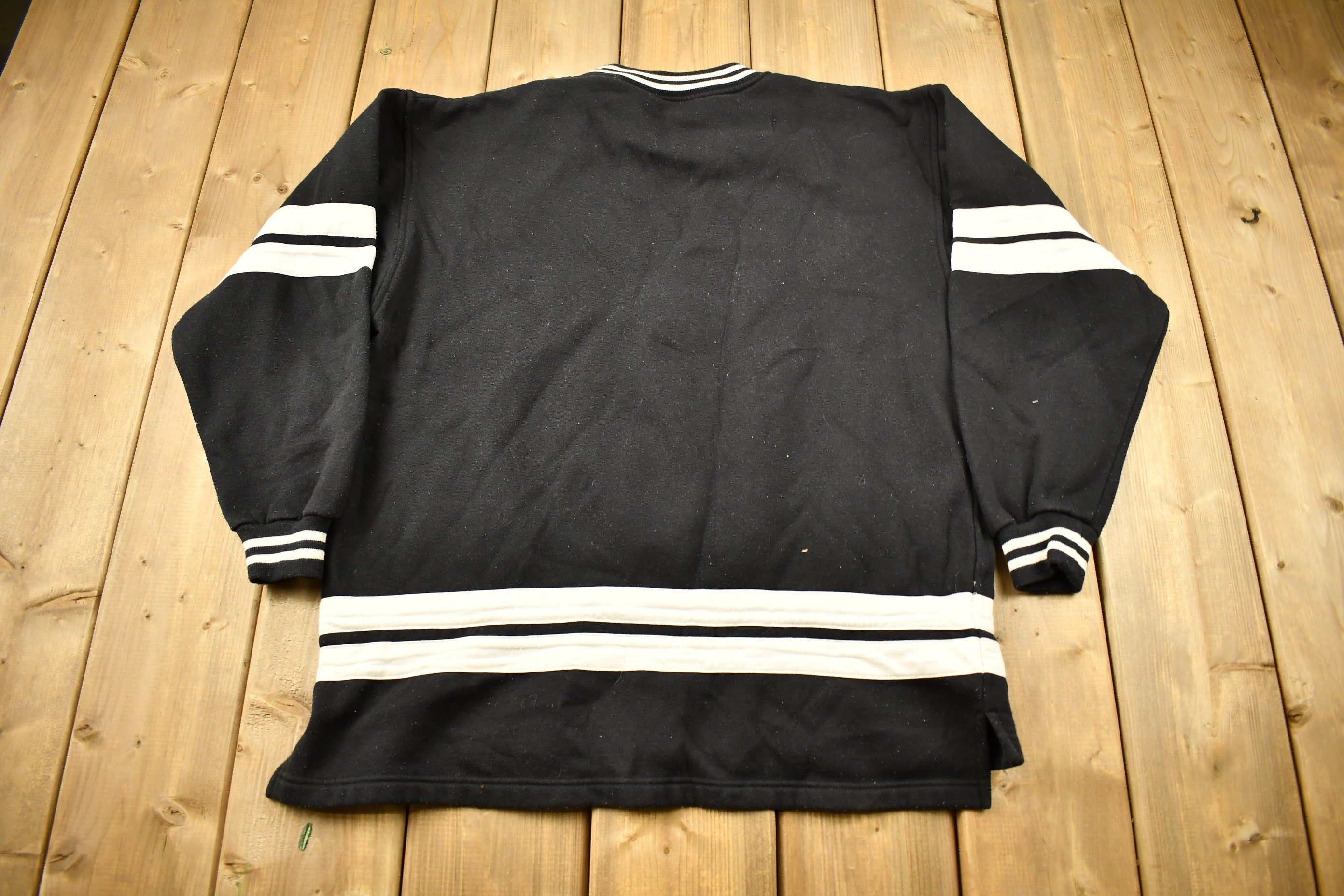 Vintage 1990s Mickey & Co Embroidered Crewneck Black and White