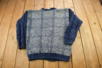 Vintage 1990s Ruff Hewn Patchwork Knitted Cardigan Sweater