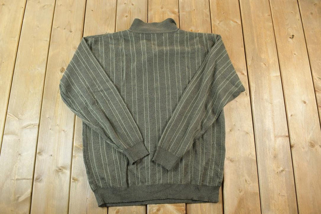 Vintage 1990s Penmans Knit Collared Crewneck Sweater / 90s Crewneck / Abstract Pattern / Preppy Knits