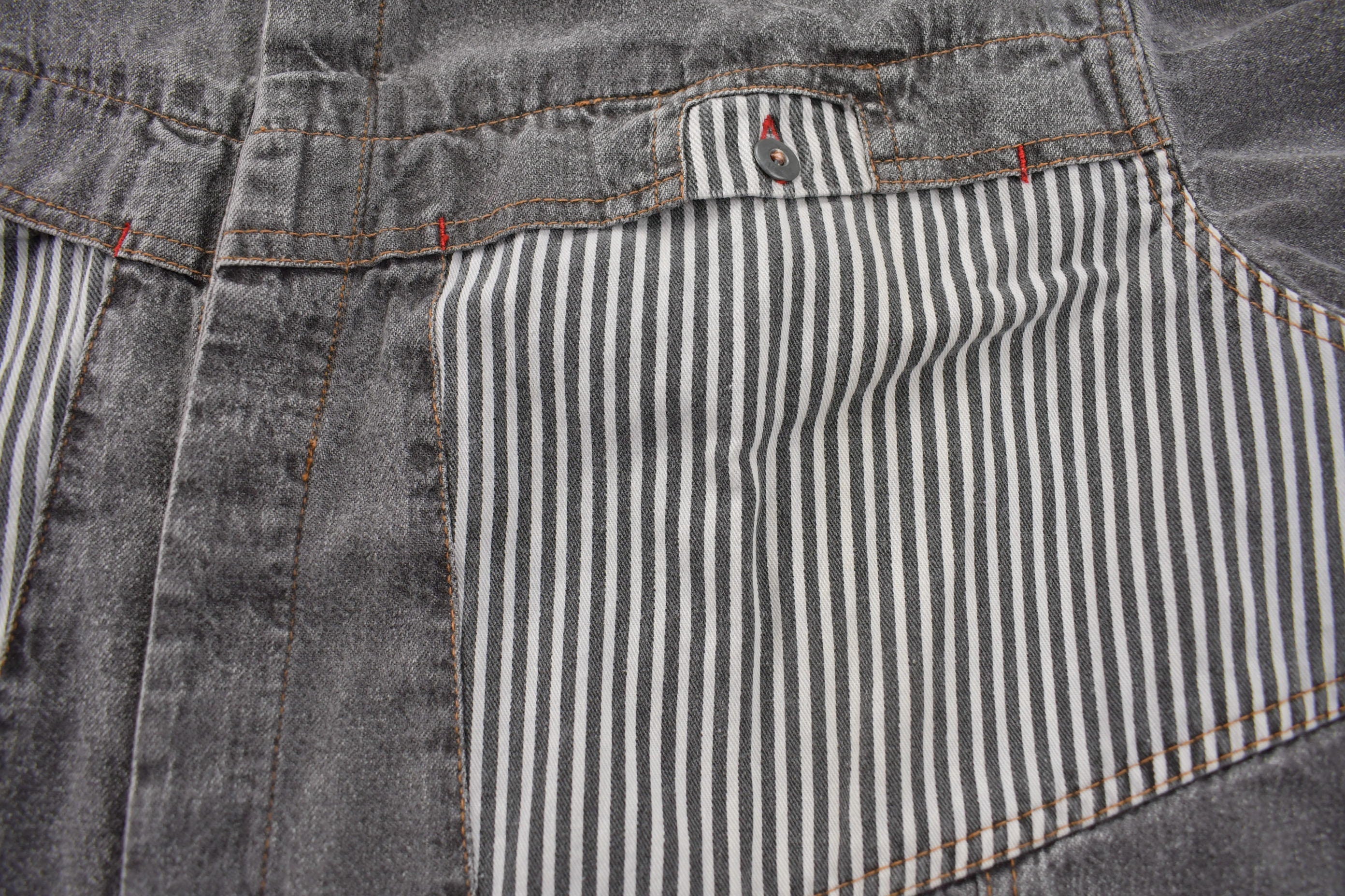 Vintage 1990s Grey Striped Button Up Shirt