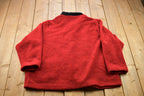 Vintage 1990s Button Up Red Fleece Sweater