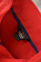 Vintage 1990s LL Bean Full Zip Red Fleece Sweatshirt / Sportswear / Medium / Streetwear / Athleisure / Hiking