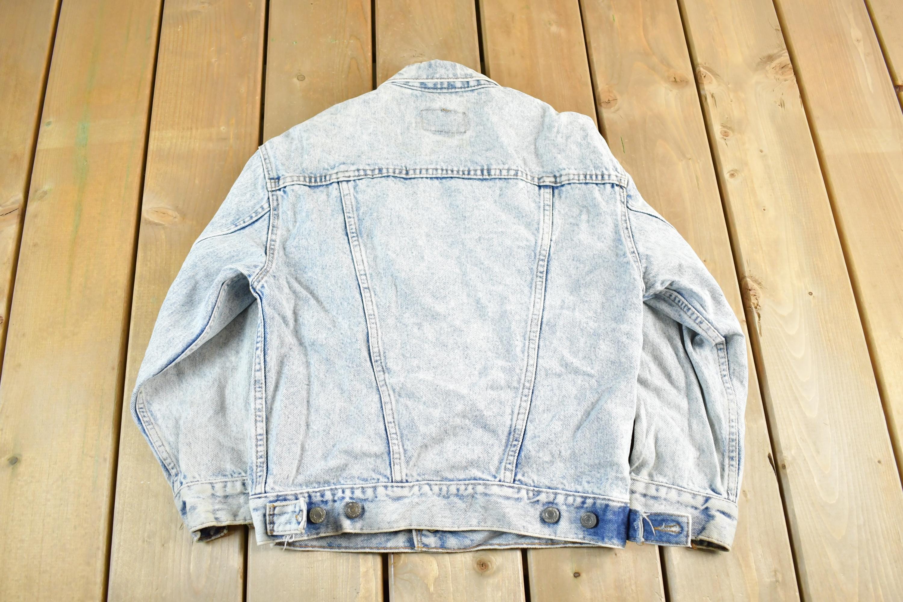 Vintage 1980s Levi's Acid Wash Denim Jean Trucker Jacket Men's Small