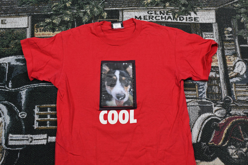 Vintage 1990s COOL T Shirt With Pocket For Photo