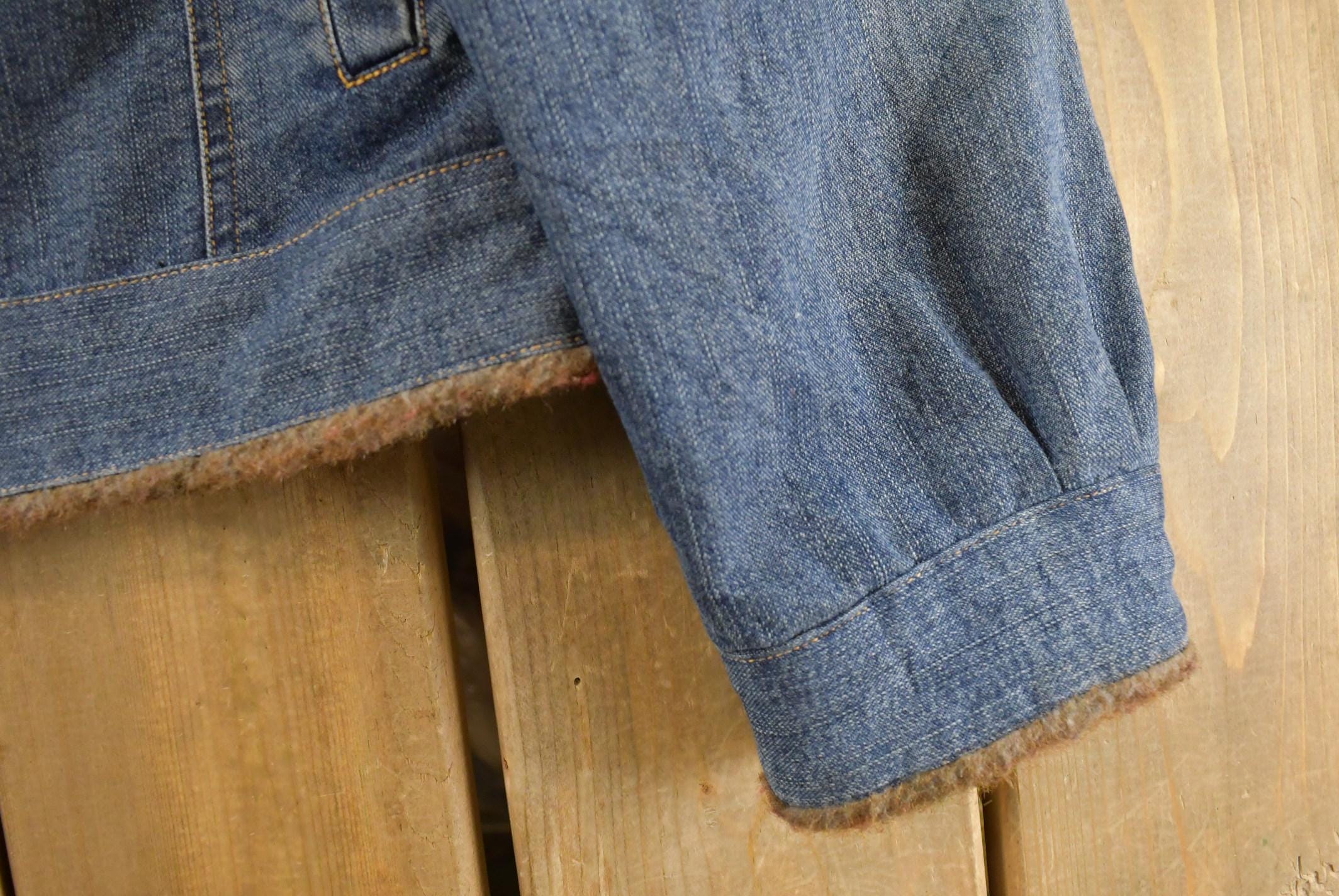 Vintage Y2K St. John's Bay Faux Fur Denim Jean Trucker Jacket Women's M / 2000s Fall Outerwear / Fall Jacket / Fur Lined