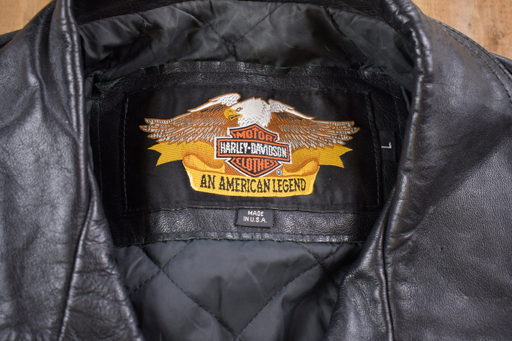 Vintage 1990s Harley Davidson Leather Biker Jacket