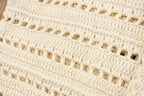 Vintage 1990s Women's Rey Wear White Hand Knit Bolivian Cardigan Sweater