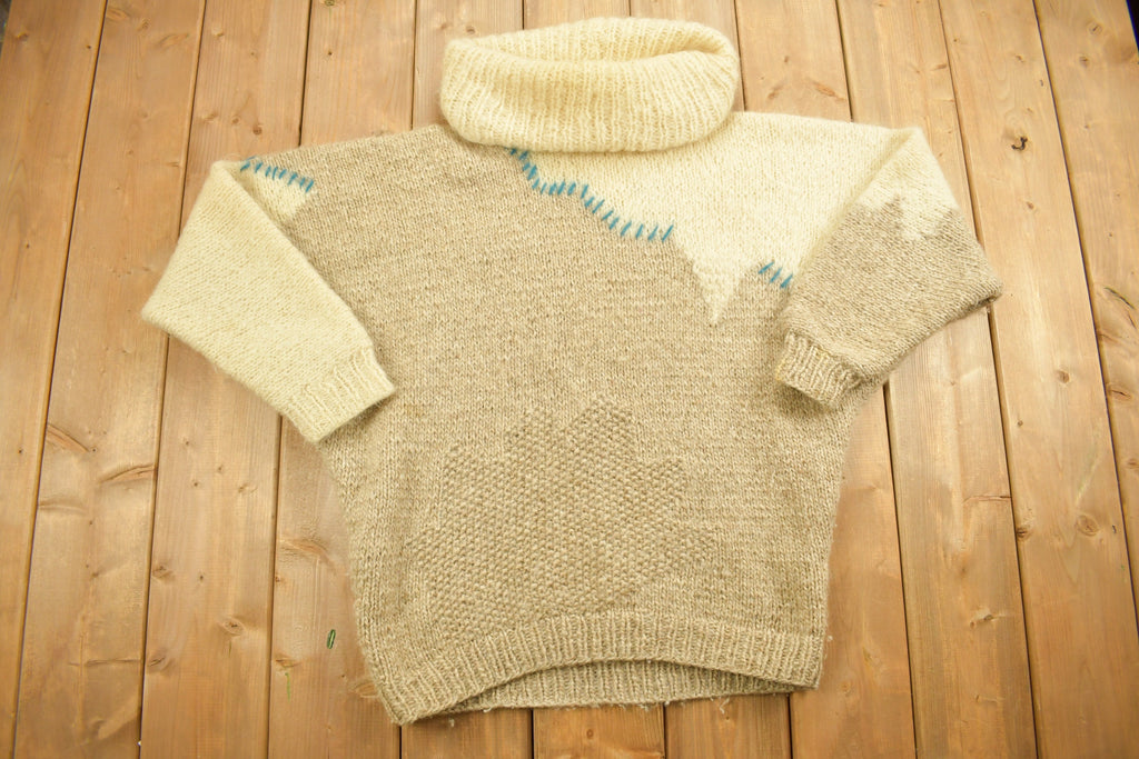 Vintage 1990s Knitwear Wool 3D Cable Knit Sweater