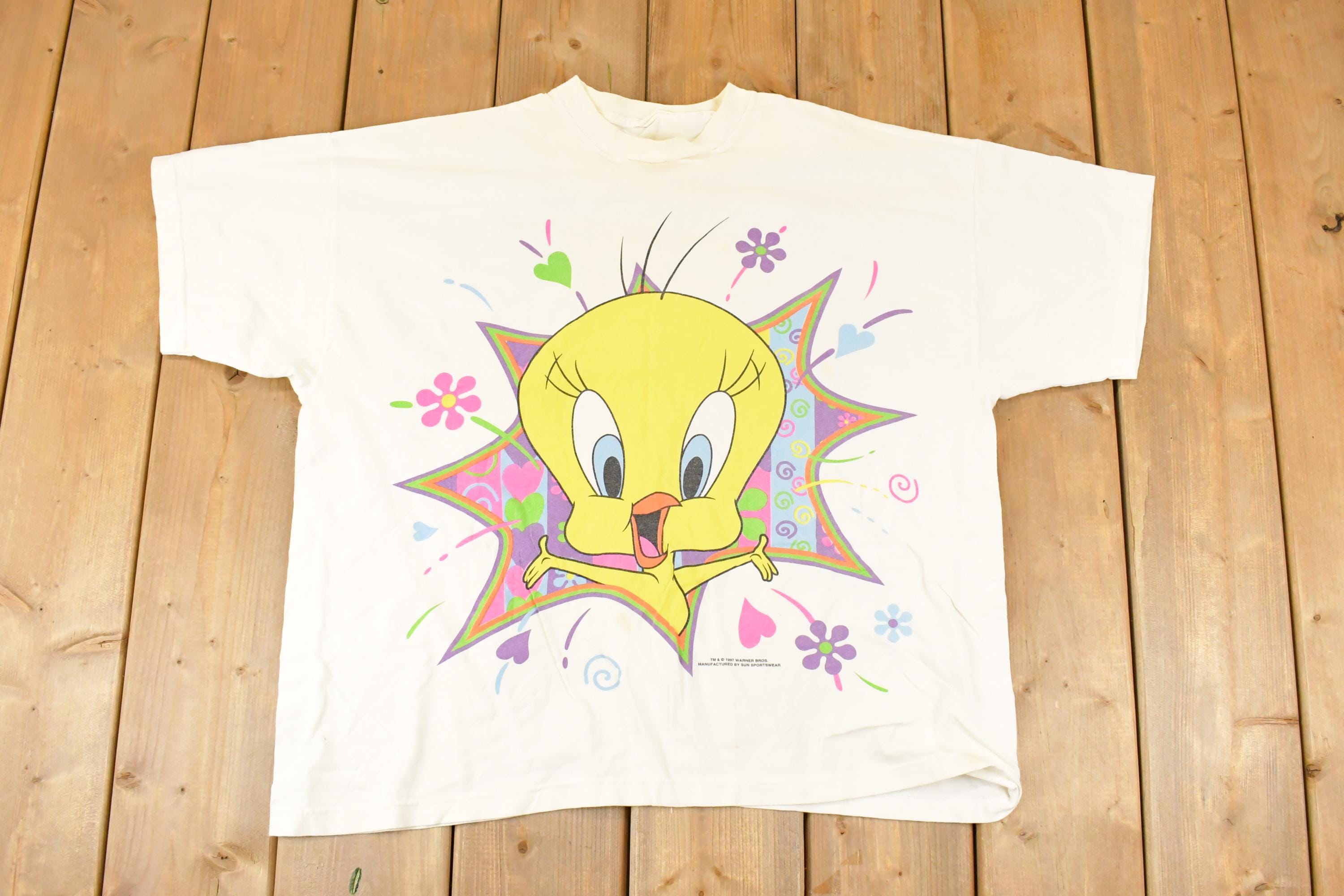 Vintage 1997 Warner Bros Tweety Bird Souvenir Travel T-Shirt Women's XL