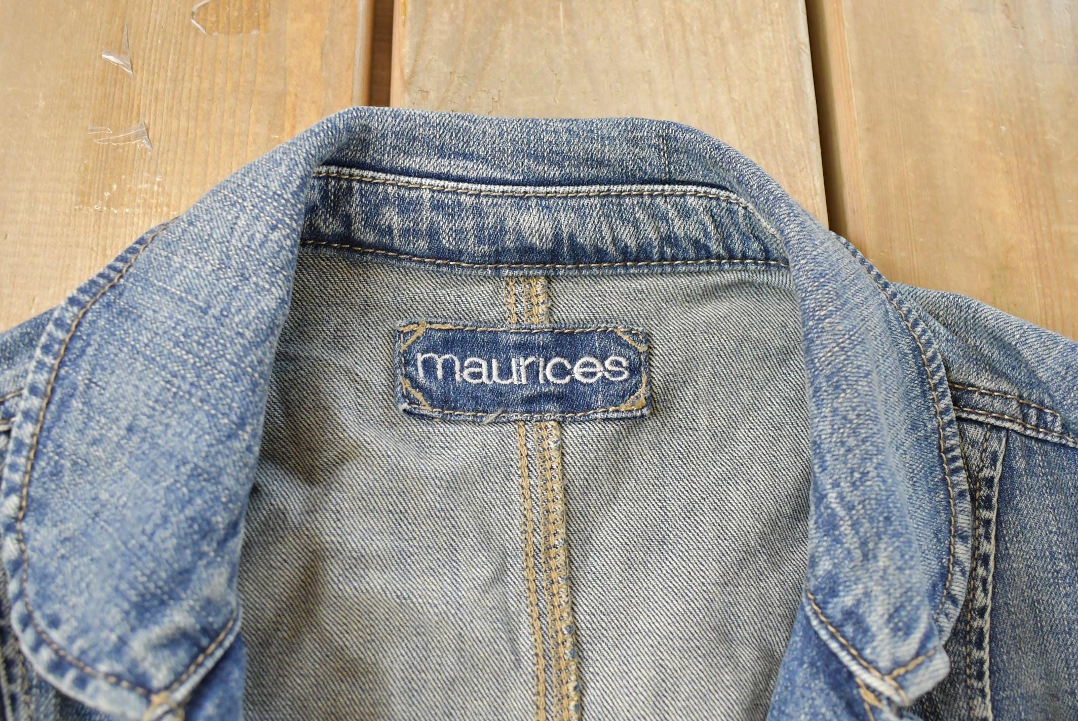 Vintage 1990s Maurices Denim Button Up Blazer Jacket Women's M / Womens Blazer / Vintage 1990s Blazer / Vintage Denim