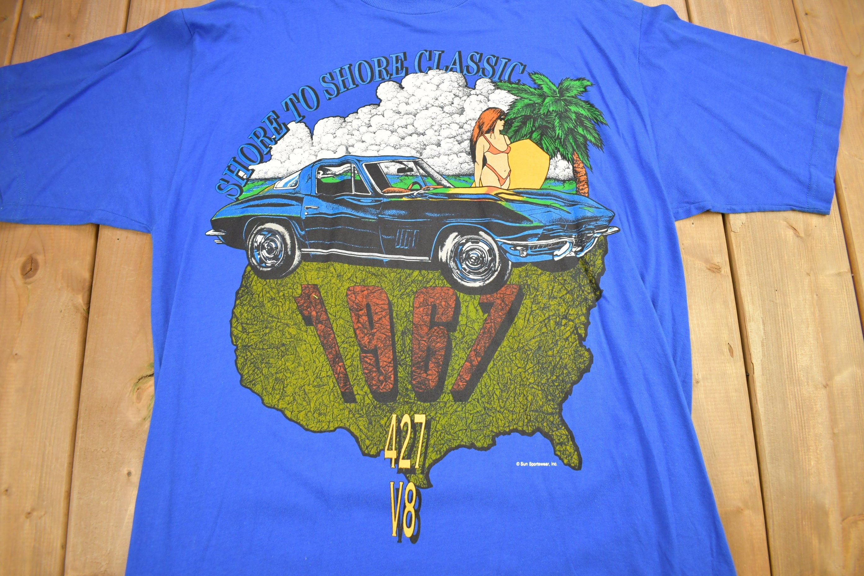 Vintage 1990s Shore To Shore Classics 427 V8 Graphic T Shirt
