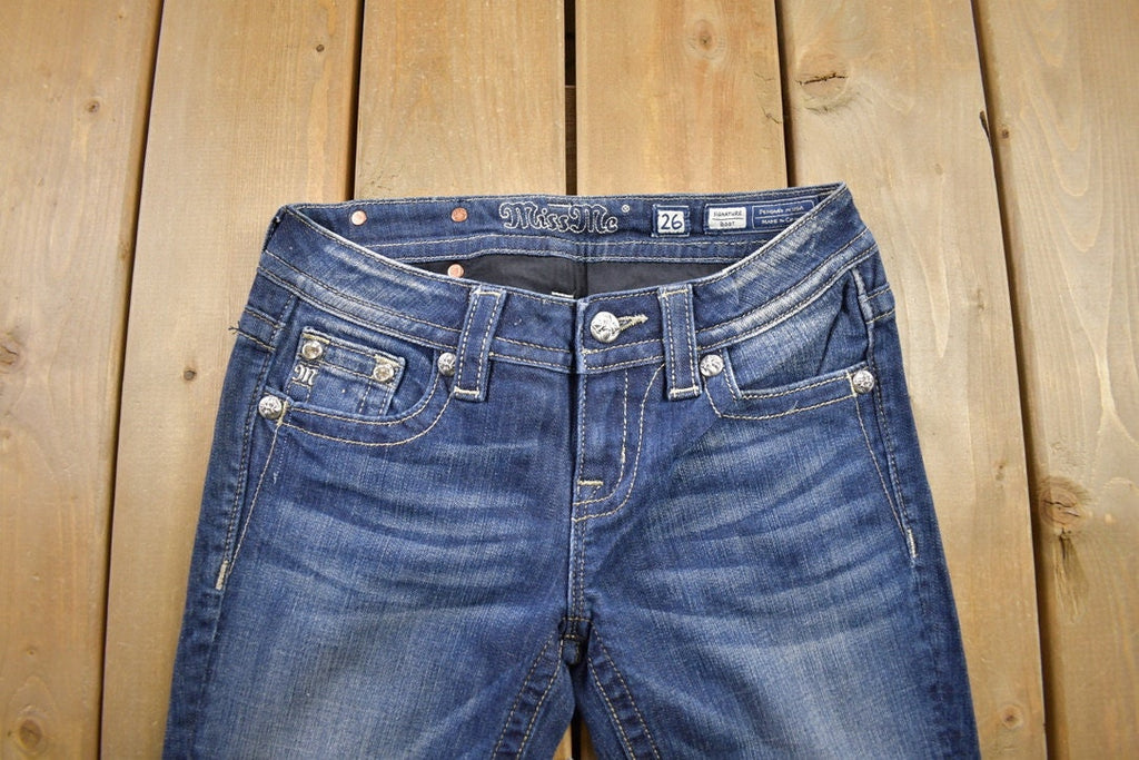 Vintage Y2K Miss Me Bedazzled Low Rise Jeans Size 26x31