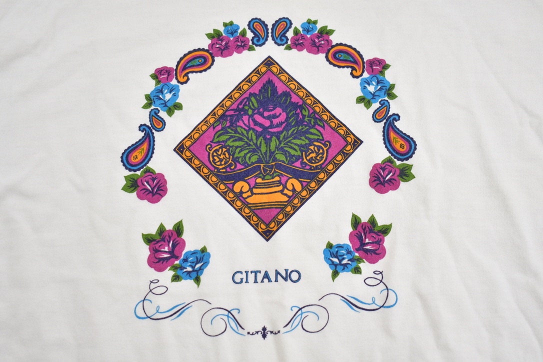 Vintage 1980s Gitano Paisley Graphic Crewneck Sweatshirt /