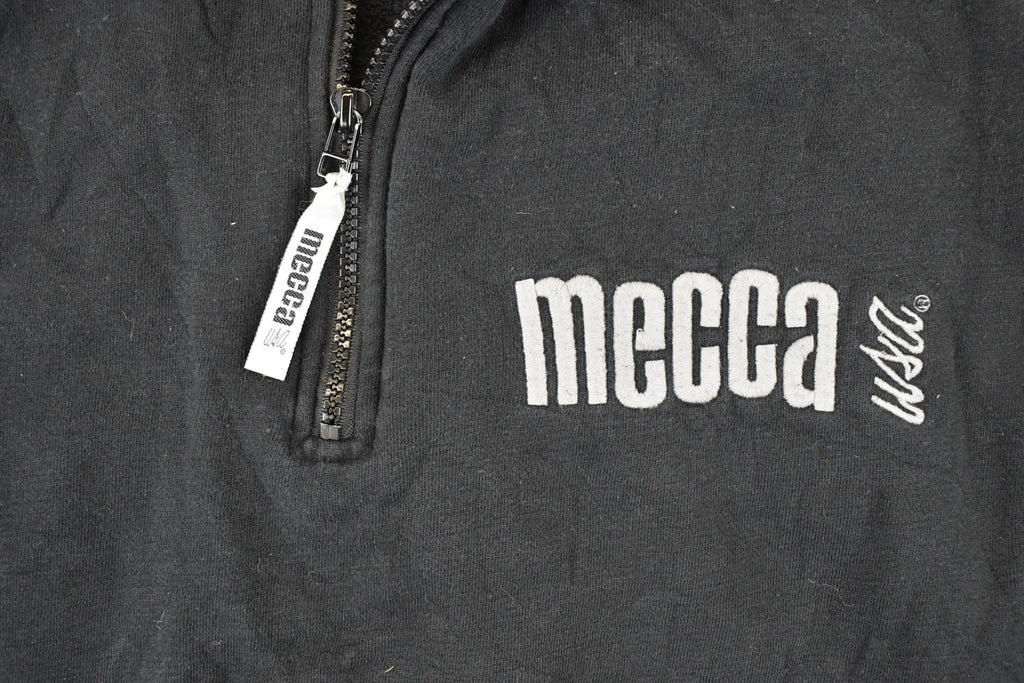 Vintage 1990s Mecca Embroidered Quarter Zip Hip Hop Sweatshirt Mens L