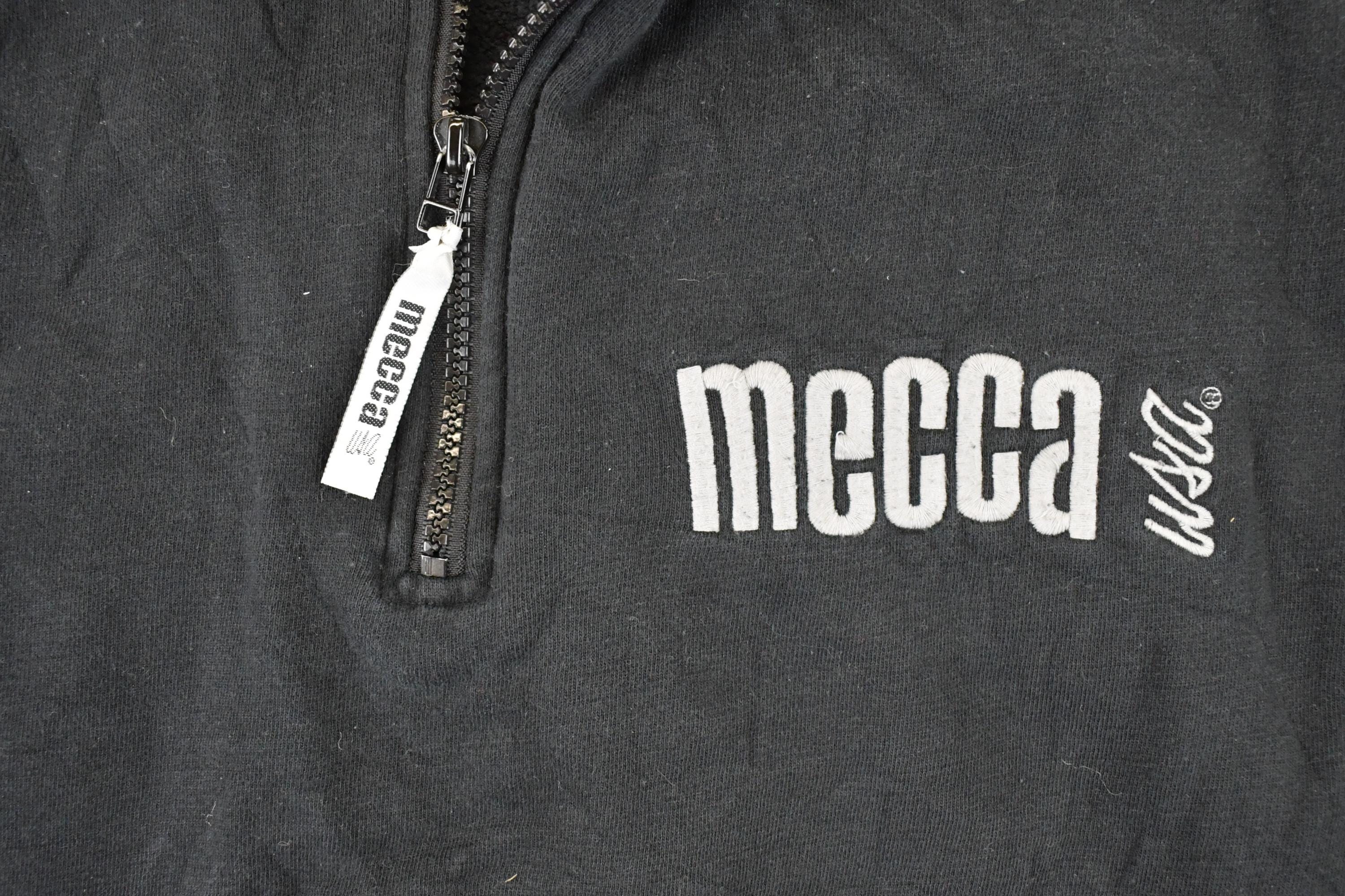 Vintage 1990s Mecca Embroidered Quarter Zip Hip Hop Sweatshirt Mens L