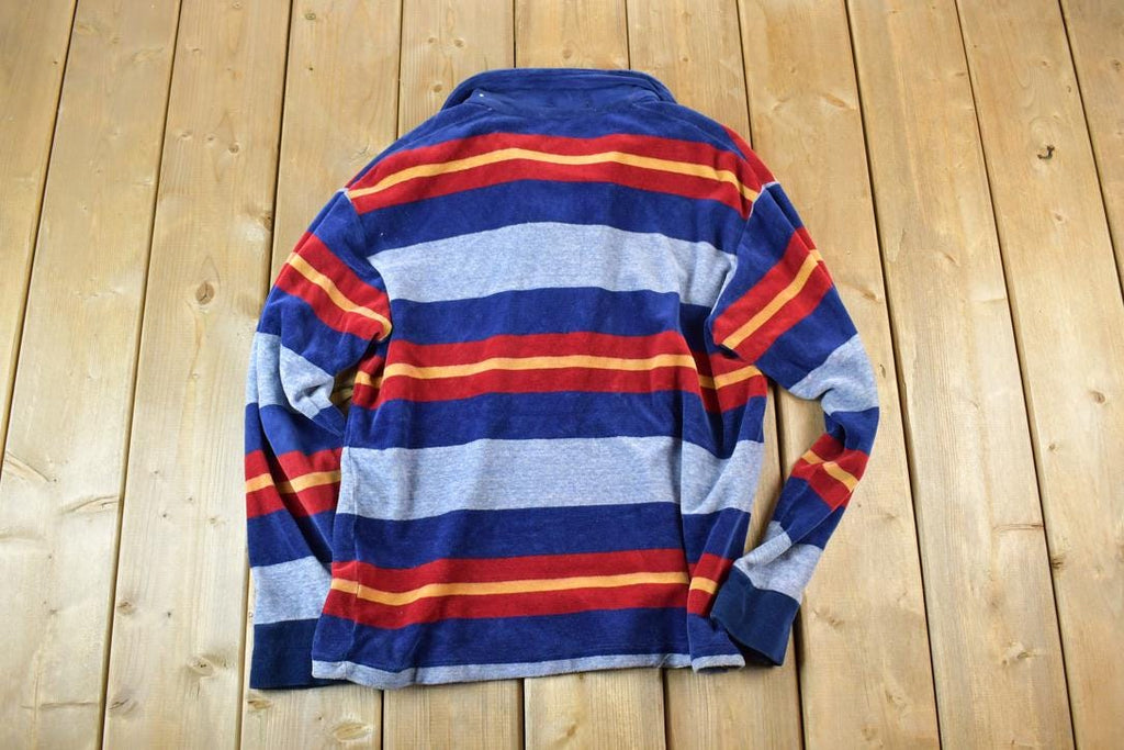 Vintage 1990s Hathaway Golf Classics Velour Quarter Button Up Shirt
