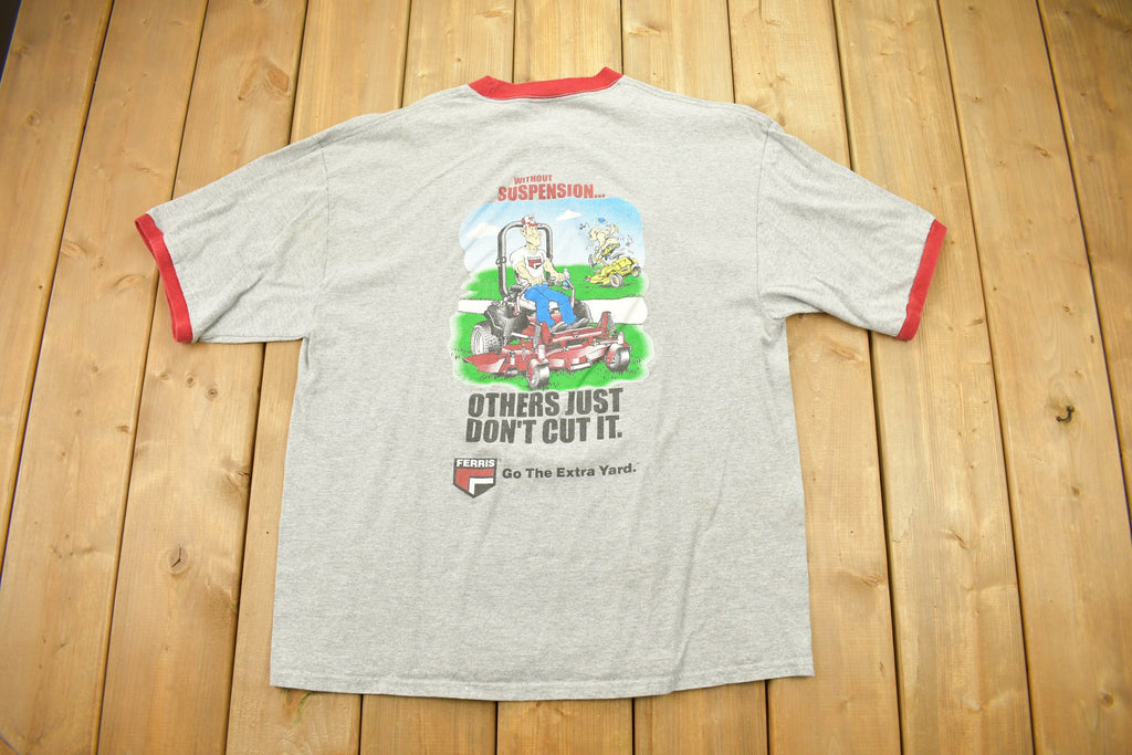 Vintage 1990s Ferris Lawnmower Graphic Ringer T-Shirt