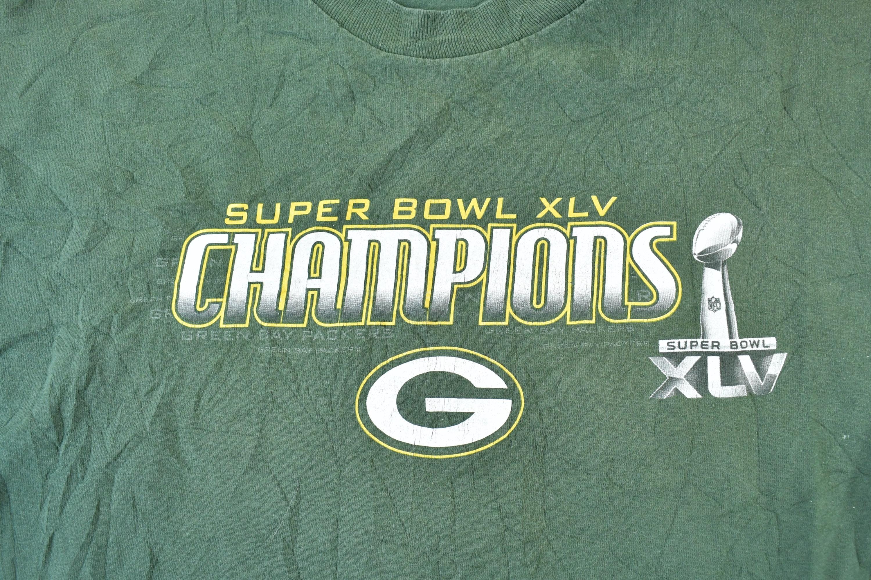 Vintage 1990s Green Bay Packers Super Bowl Champions NFL Graphic T-Shirt