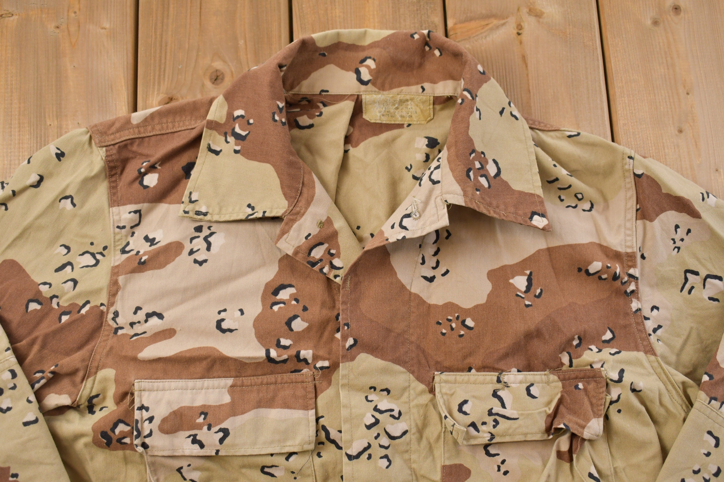 Vintage 1990s Military Desrt Camouflage Field Jacket / Army / Militaria / Army Top / Authentic Military Gear