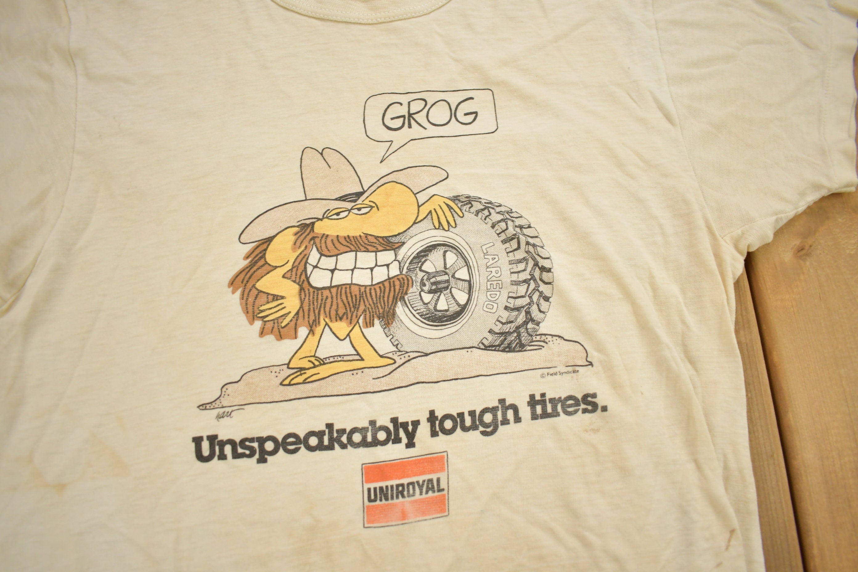 Vintage 1980s Uniroyal Unspeakably Tough Tires Graphic T Shirt