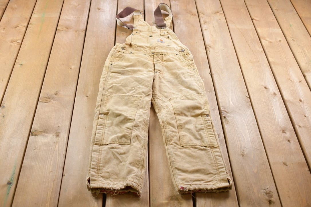 Vintage 1990s Carhartt Double Knee Canvas Overalls Size Youth Medium