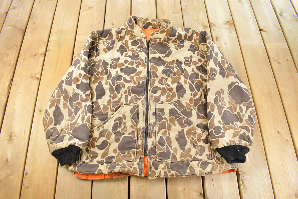 Vintage 1980s Walls Reversible Hi Vis Duck Camo Puffer Jacket Men's XL