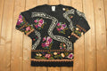 Vintage 1990s Abstract Floral Knit Crewneck Sweater