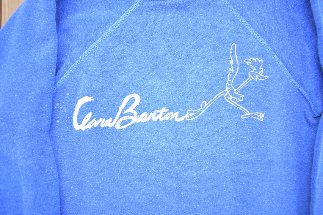 Vintage 1990s Kids Clara Barton Road Runner Graphic Sweatshirt / 90s Crewneck / Made In USA / Streetwear / Graphic