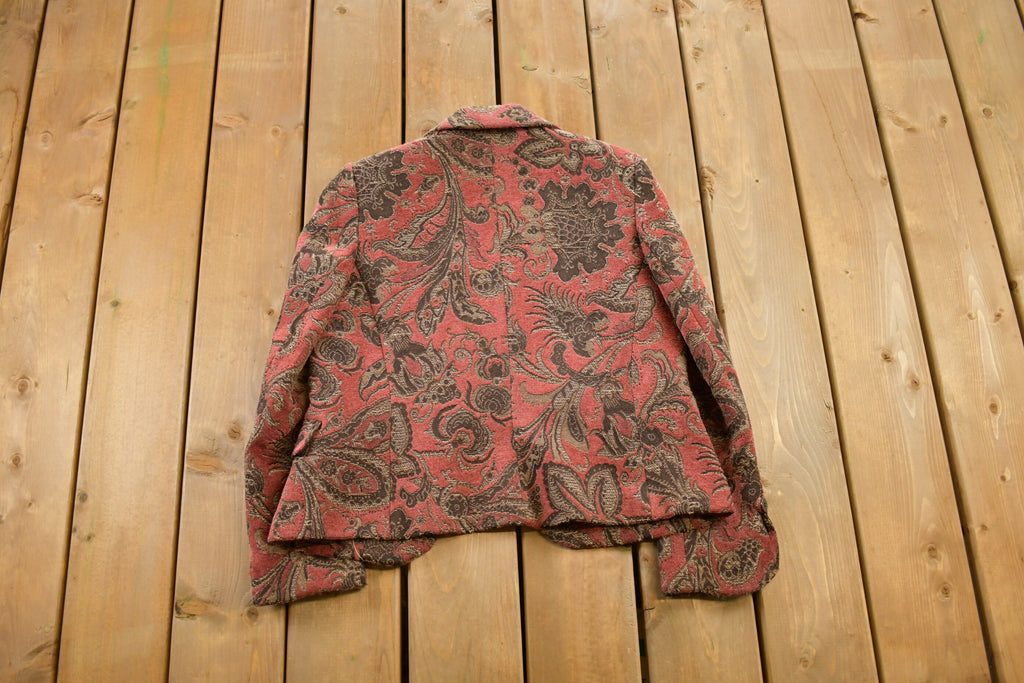 Vintage 1990s Lana Lee All Over Print Knitted Blazer