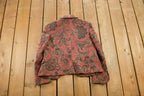 Vintage 1990s Lana Lee All Over Print Knitted Blazer