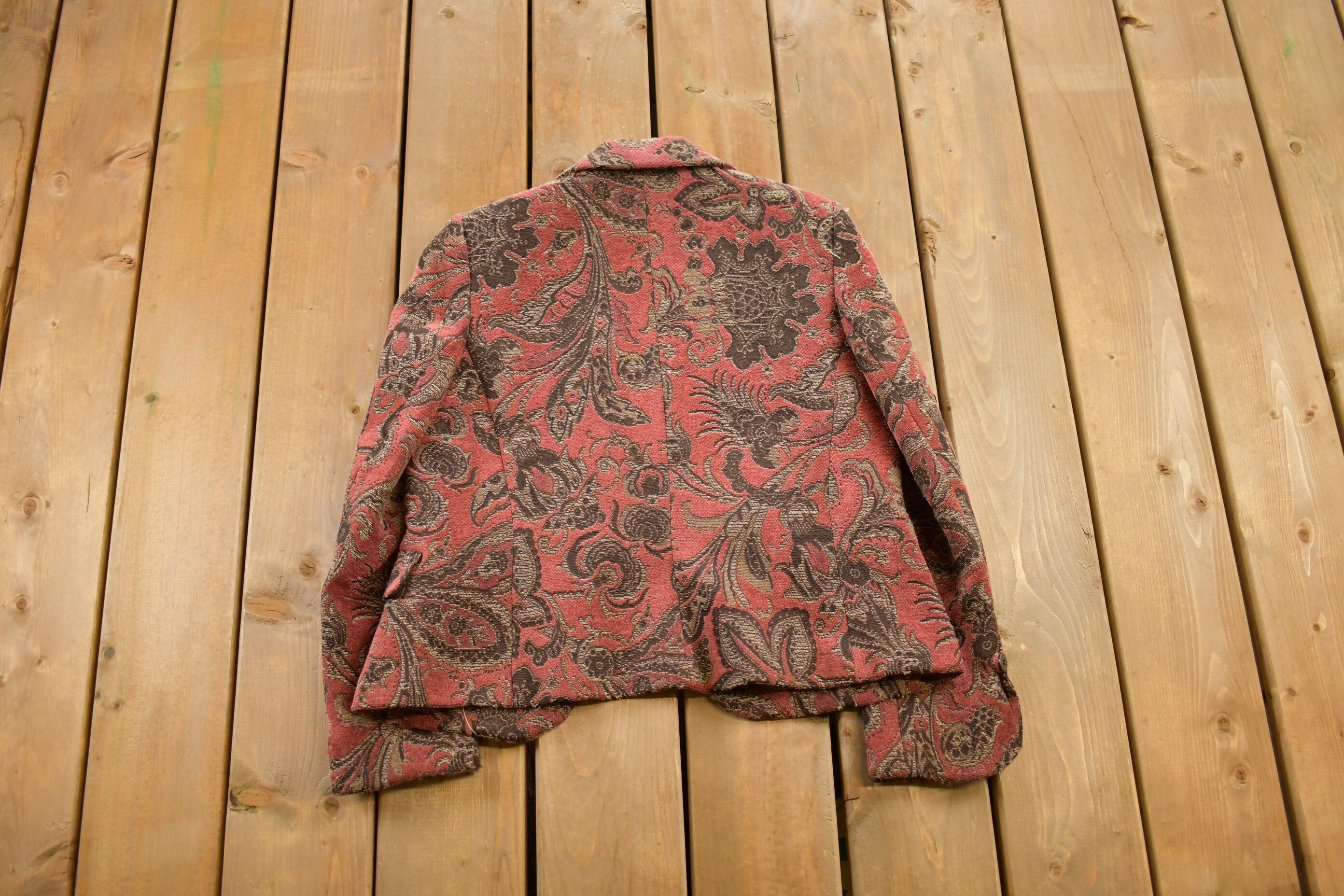 Vintage 1990s Lana Lee All Over Print Knitted Blazer