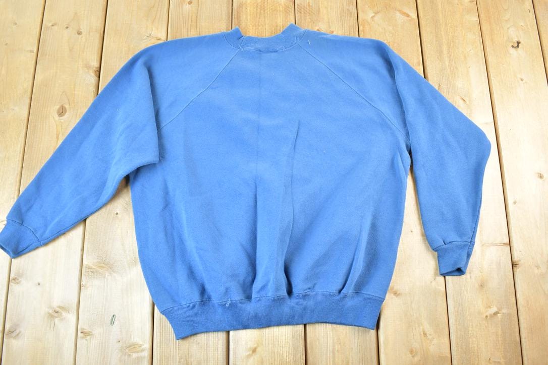 Vintage 1990s Hanes Her Way Blank Blue Crewneck Sweatshirt Womens L