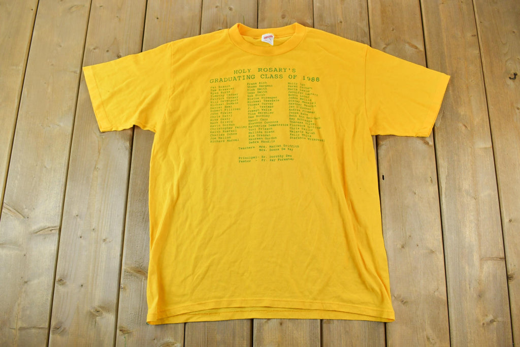 Vintage 1980s Holy Rosaries Class Of 1988 Single Stitch T-Shirt
