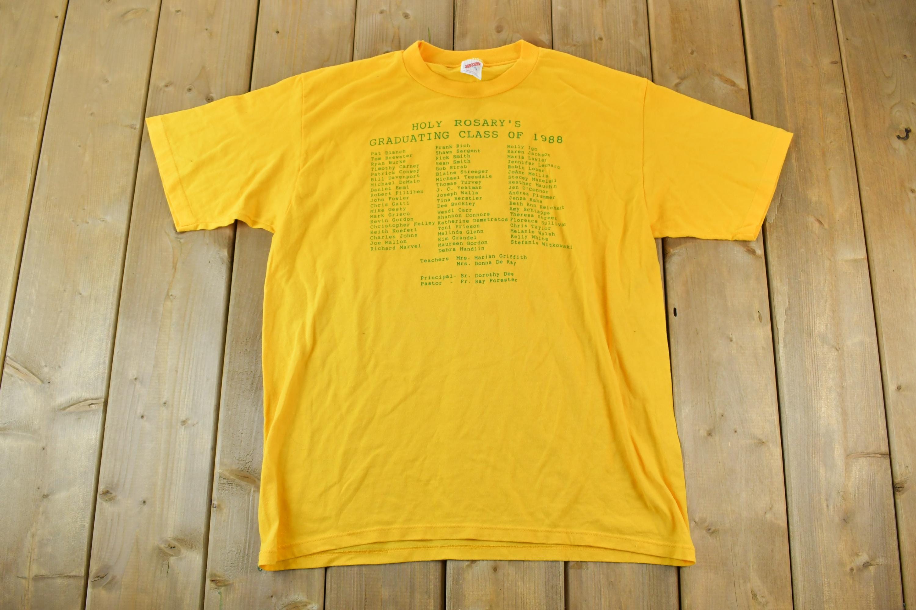 Vintage 1980s Holy Rosaries Class Of 1988 Single Stitch T-Shirt