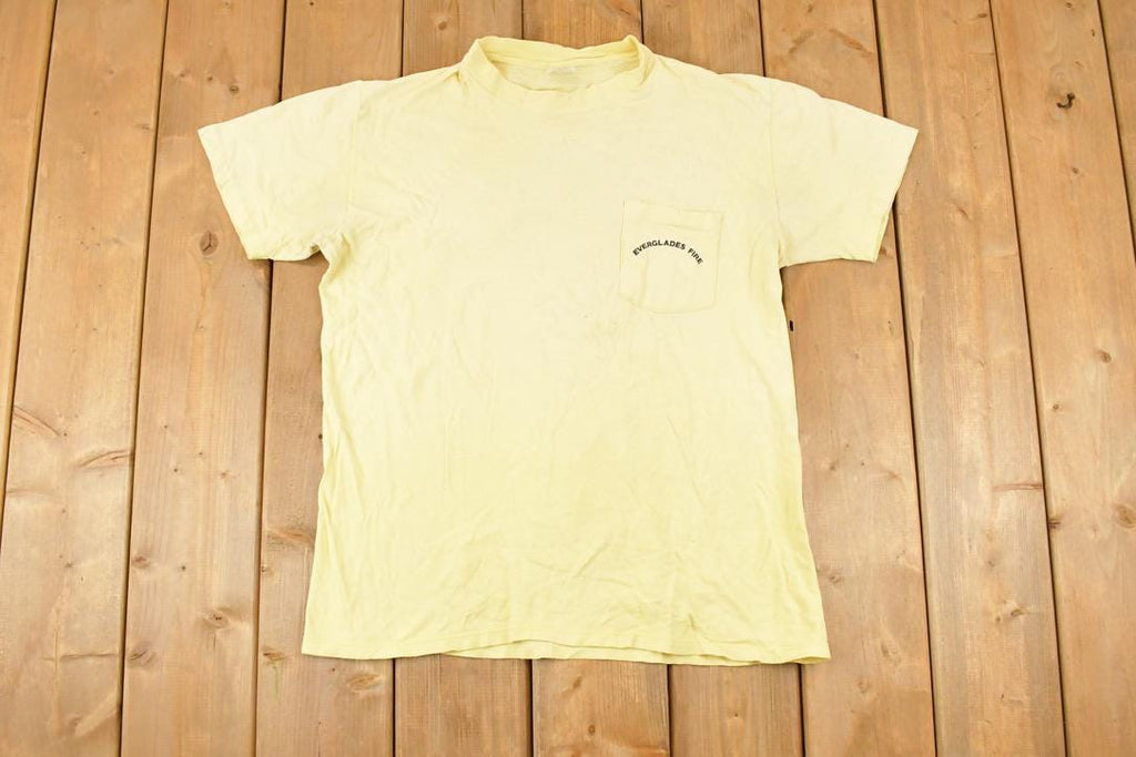 Vintage 1980s Everglades Fire Management Souvenir Pocket T-Shirt Men's M