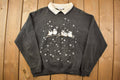Vintage 1990s Day Break Winter Birds Crewneck Sweatshirt Built In Collar