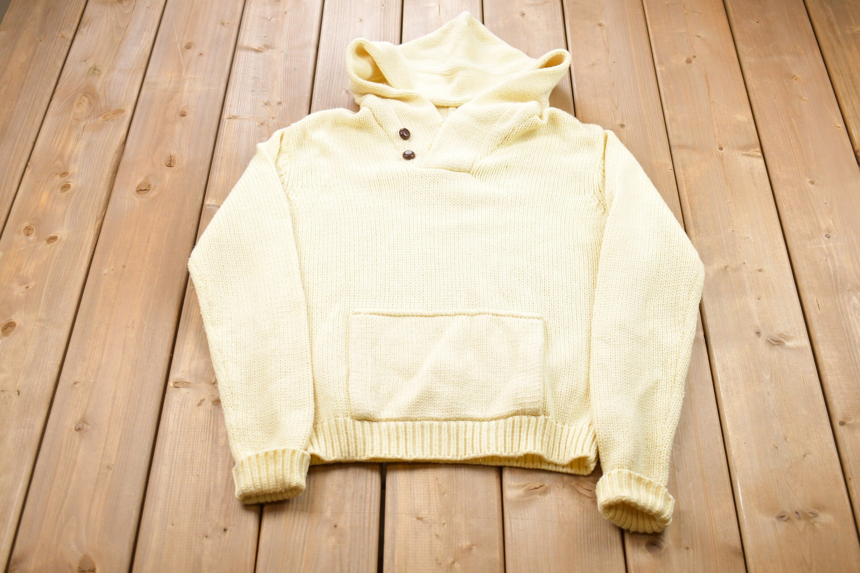 Vintage 1980s Vardon Knitted Hooded Sweater