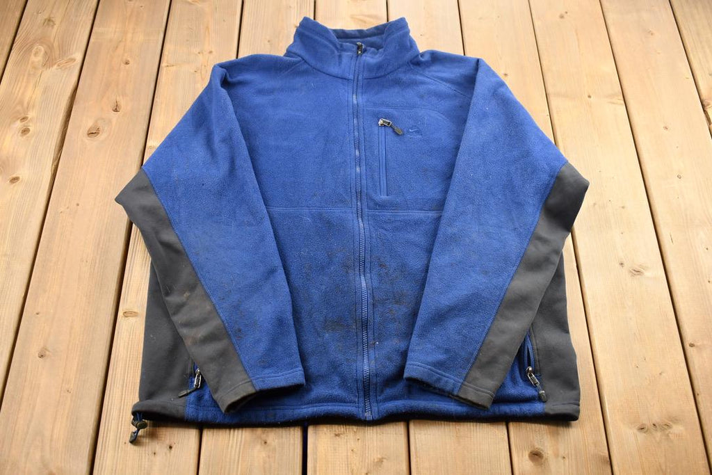 Vintage 1990s Nike ACG Fit Thermal Two Tone Zip Up Fleece Sweater