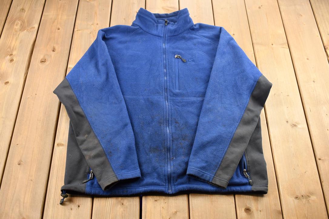 Vintage 1990s Nike ACG Fit Thermal Two Tone Zip Up Fleece Sweater