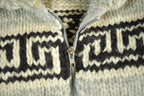Vintage 1960s 1970s Hand-Knit Eagle Theme Cowichan Sweater Adult Small