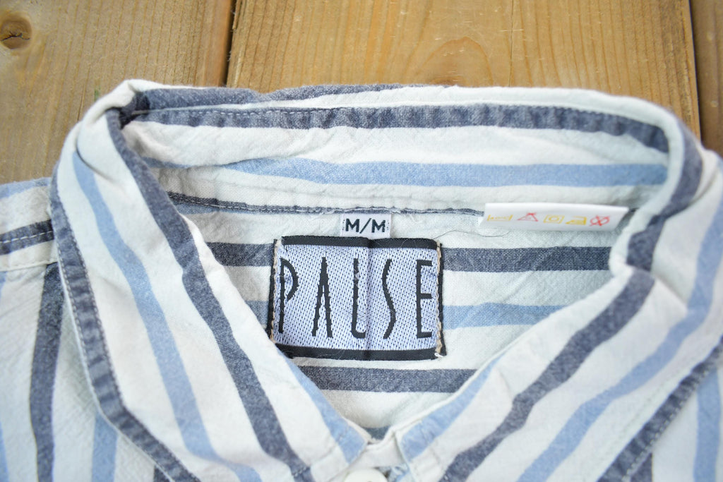 Vintage 1990s Blue Button Up Shirt /
