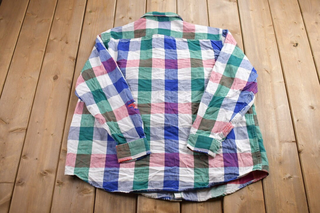 Vintage 1990s Plaid Flannel Button Up Shirt