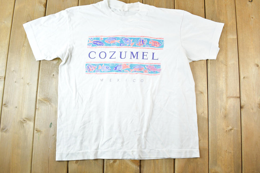 Vintage 1990s Cozumel Mexico Souvenir T-Shirt Mens L / Made In USA / Vintage Vacation Tee / Rare Destination Tee / Summer Shirt