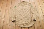 Vintage 1990s USMC Beige Blank Military Button Up Shirt