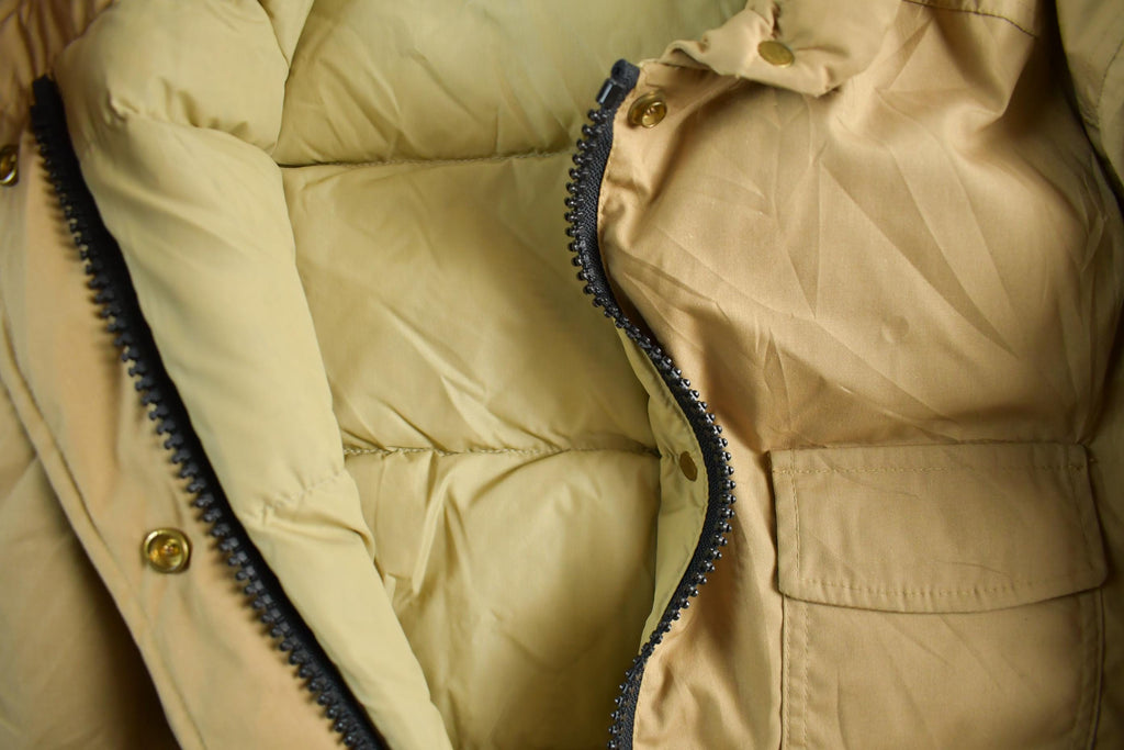 Vintage 1990s Eddie Bauer Beige Goose Down Parka Jacket Adult Small  Outdoor Wear  90s Eddie Bauer  Outdoors Outerwear