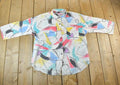 Vintage 1990s California Connection Abstract Neon Button Up Shirt