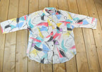 Vintage 1990s California Connection Abstract Neon Button Up Shirt